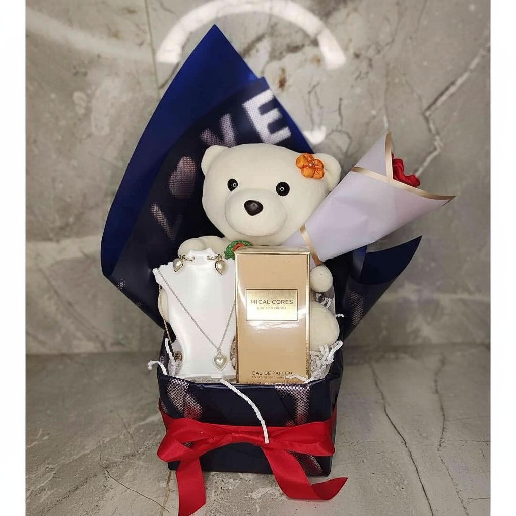 Coffret cadeau femme élégant rose et noir, idée cadeau romantique luxe