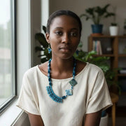 Collier  et boucles d'oreilles - Pierres agate er perles  - TANU