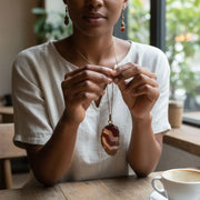 Collier agate femme et boucles d’oreilles – Ensemble artisanal bronze élégant
