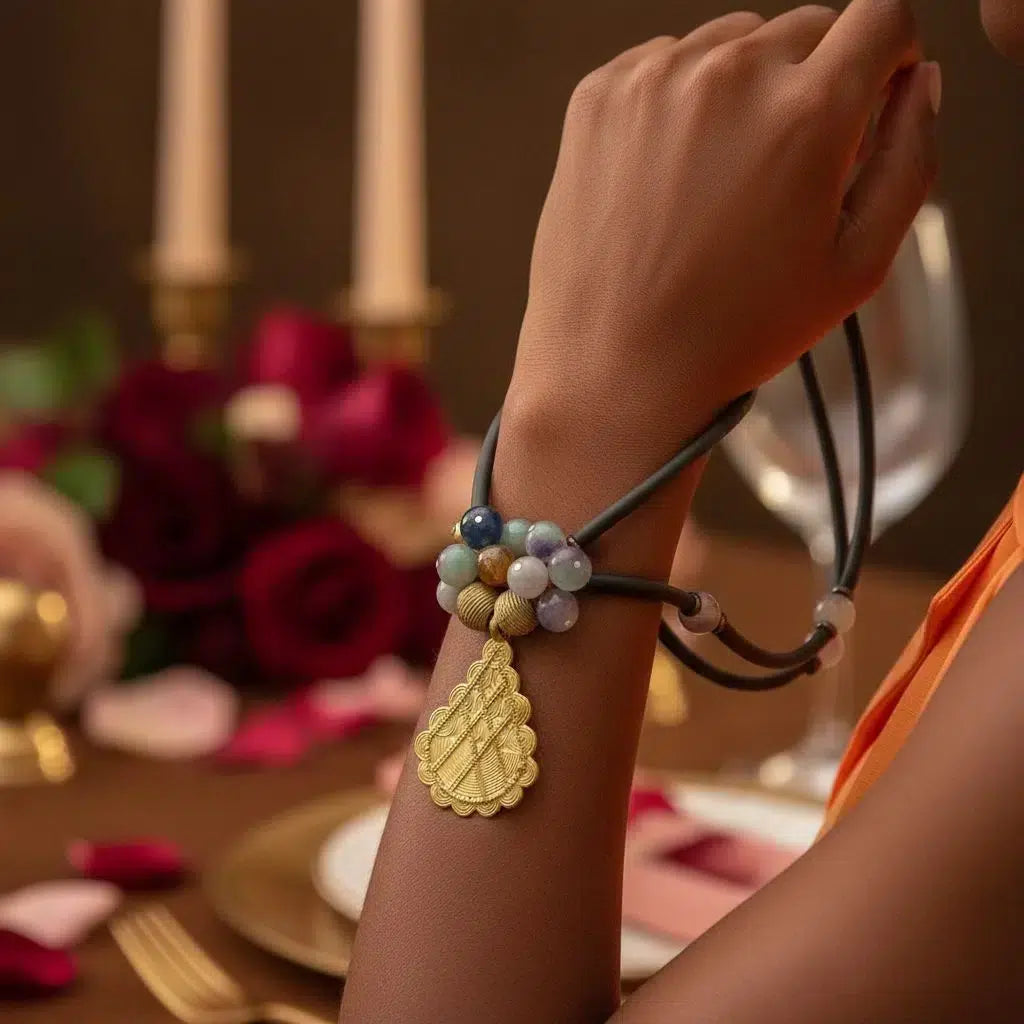 Collier agate femme et boucles d’oreilles – Ensemble artisanal bronze élégant