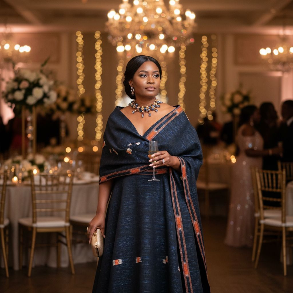 Collier artisanal femme chic - Brise de nuit - Perles dorées bleues et boucles d’oreilles