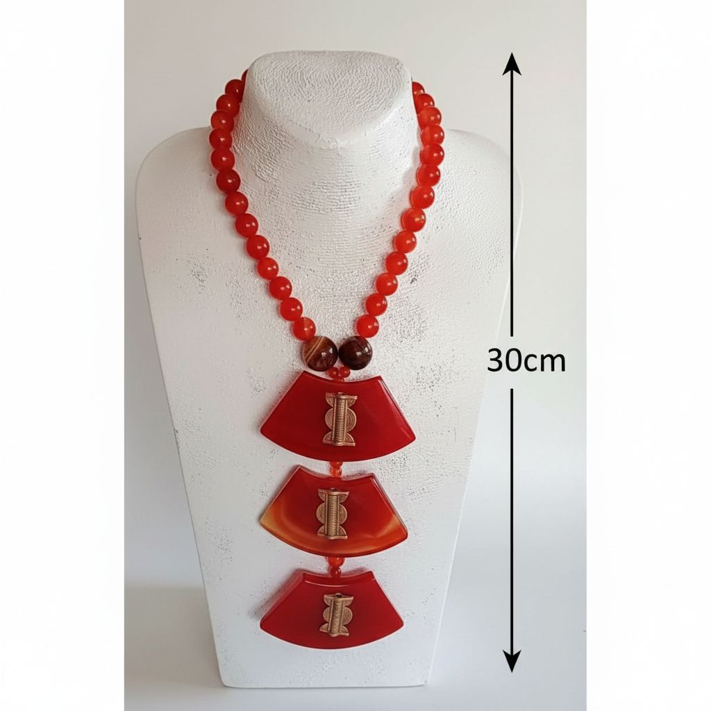 Collier artisanal femme cornaline