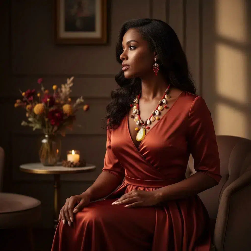 Collier cauris artisanal et boucles d’oreilles Cauria – Bijoux ethniques femme