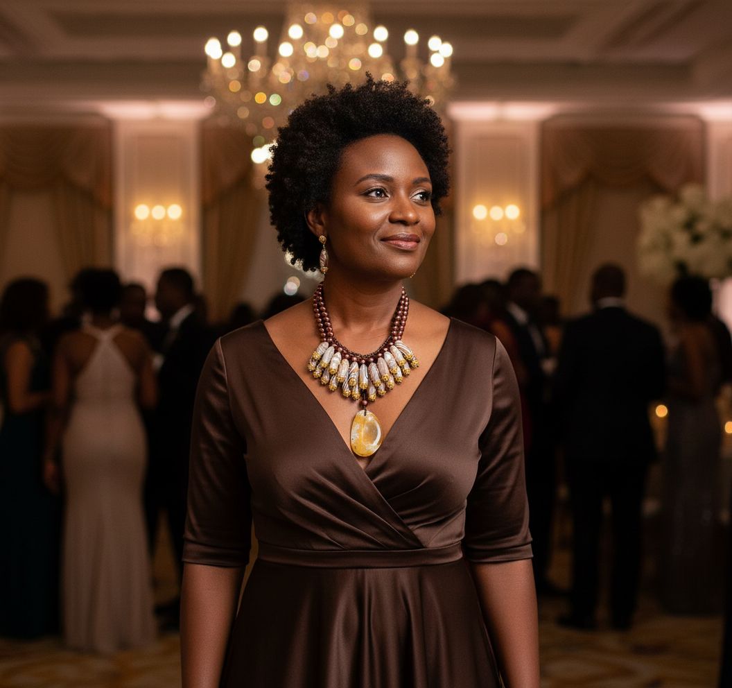 Ensemble collier et boucles d’oreilles dorées fait main – Perles et agate