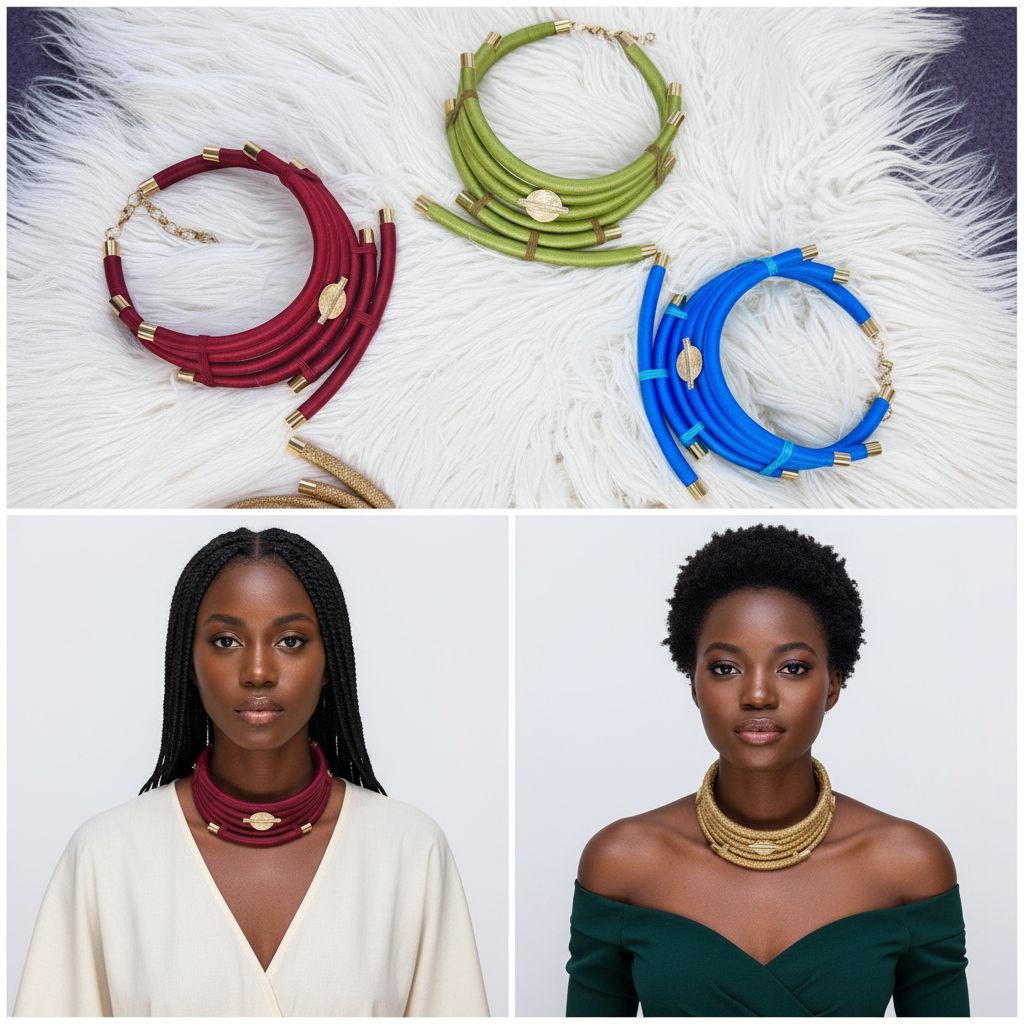 Collier multi-brins femme doré et coloré, bijou bohème chic Jaba élégant