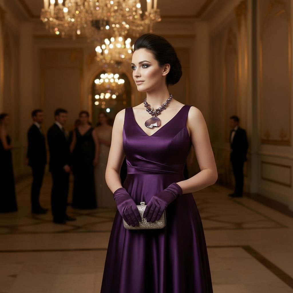 Parure Artisanale Coeur Violet en Agate - Élégance Luxueuse