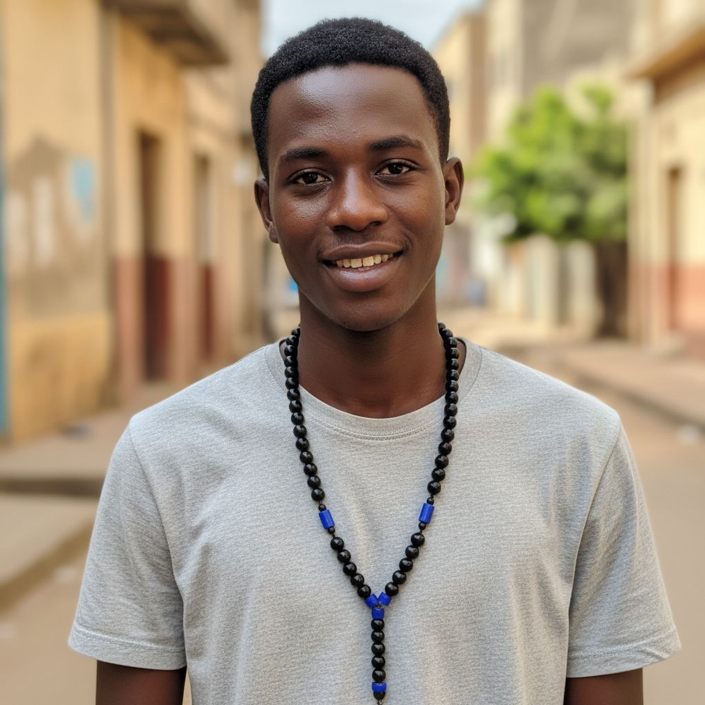 Collier perles noires et bleues homme, bijou élégant contemporain chic