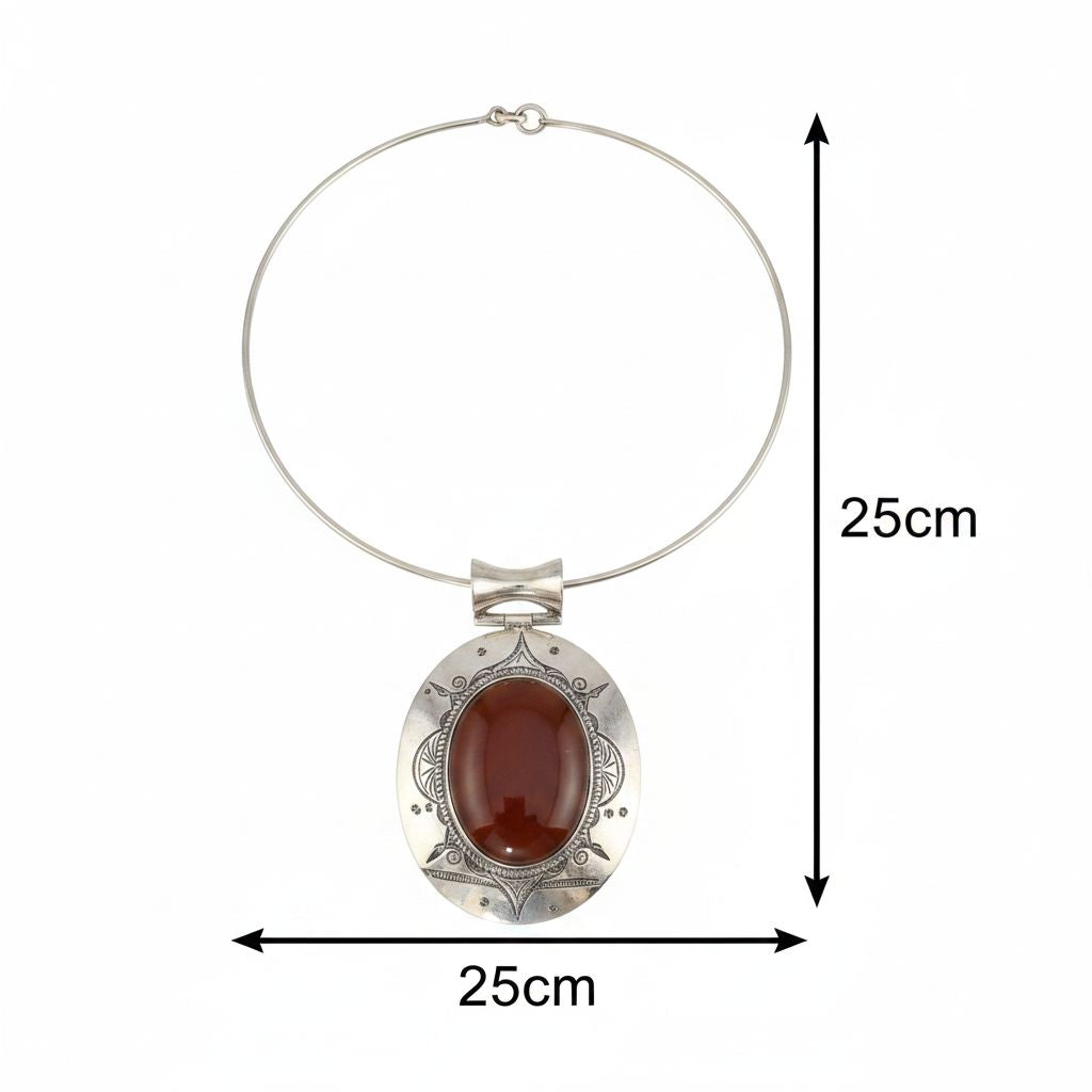 JOAILLERIE TOUAREG BY SKM JEWERLY/Collier ras de cou argent massif touareg artisanal gravé, bijou ethnique luxe