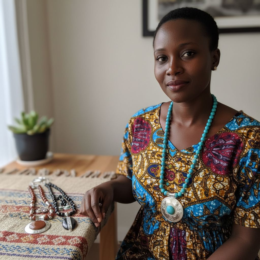 Collier Touareg argent massif et perles africaines – Bijou artisanal femme