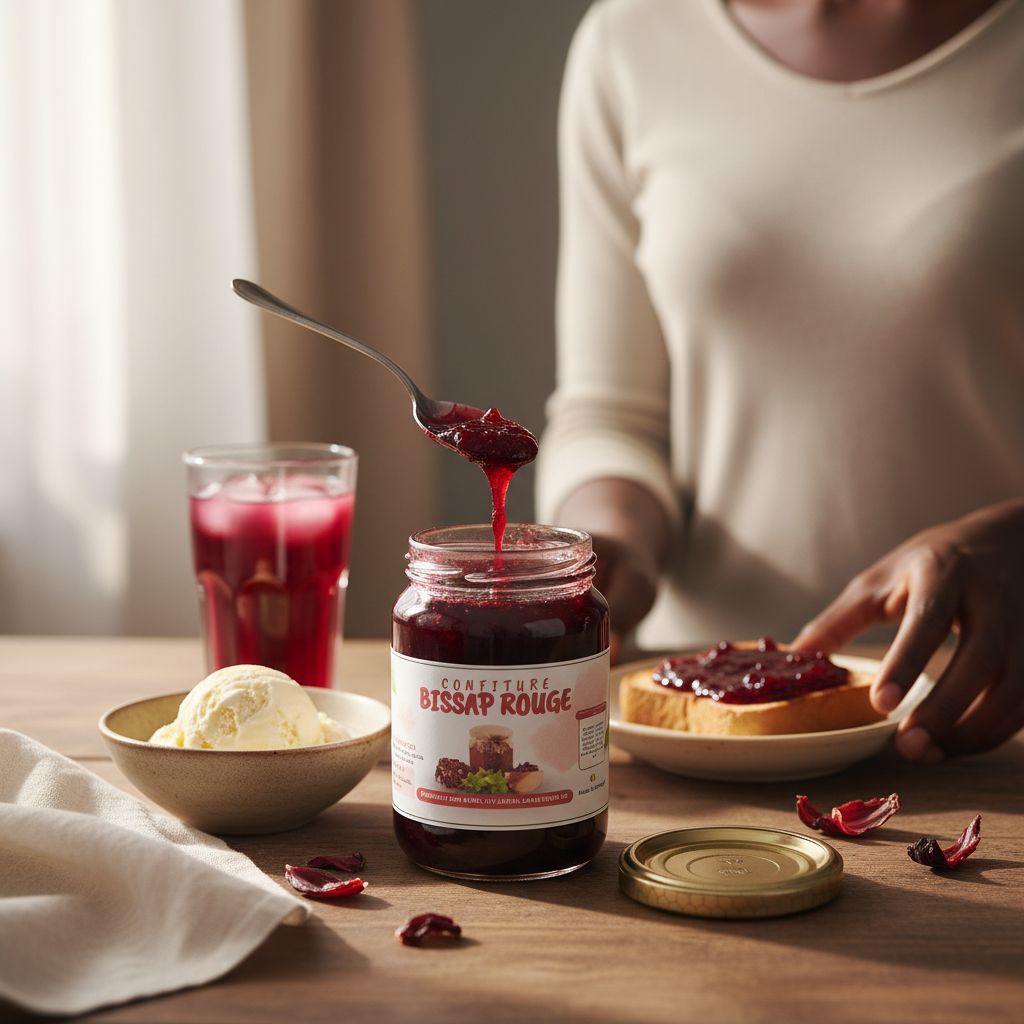 Confiture de bissap rouge artisanale 500g – Hibiscus naturel sans additifs