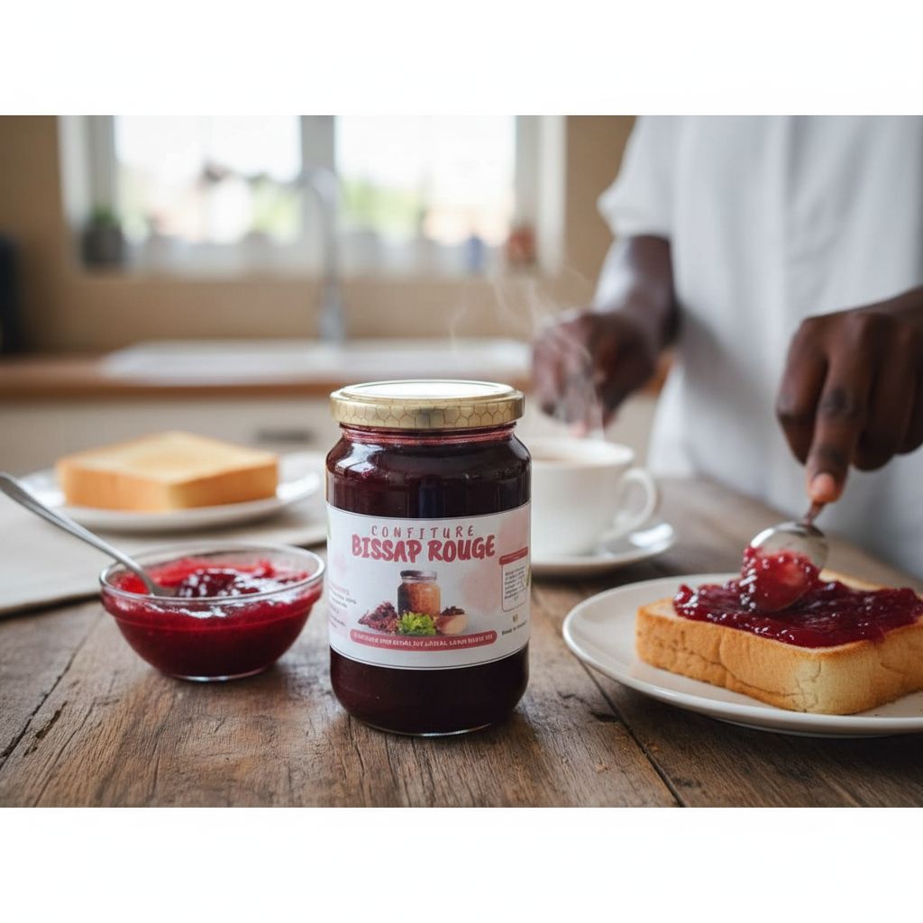 Confiture de bissap rouge artisanale 500g – Hibiscus naturel sans additifs