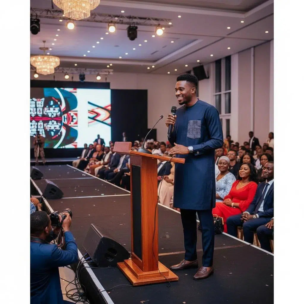 Costume Africain Bleu Marine Coton - Élégance Traditionnelle Moderne