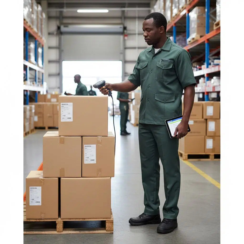 Costume Professionnel Africain Vert en Coton-Polyester - Élégance et Praticité