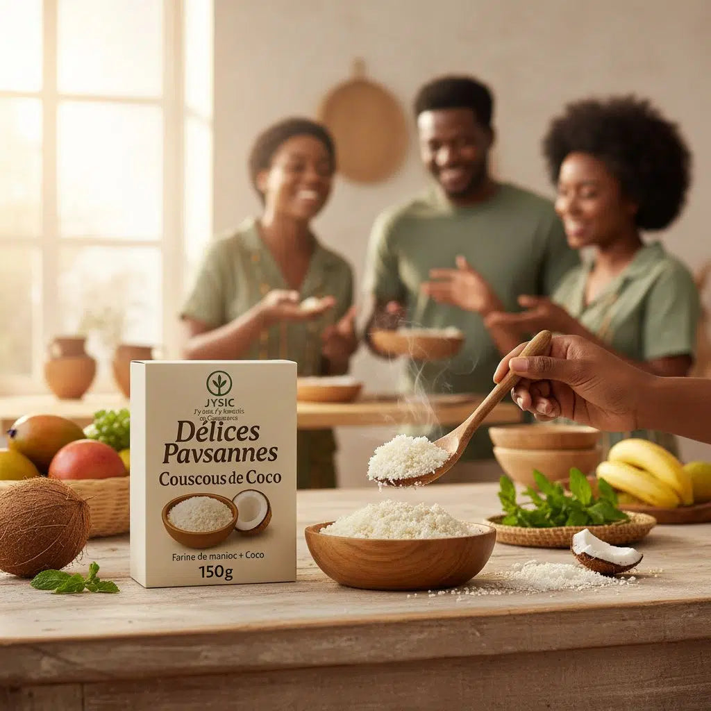 Couscous de coco sans gluten – Farine de manioc bio, céréale exotique artisanale