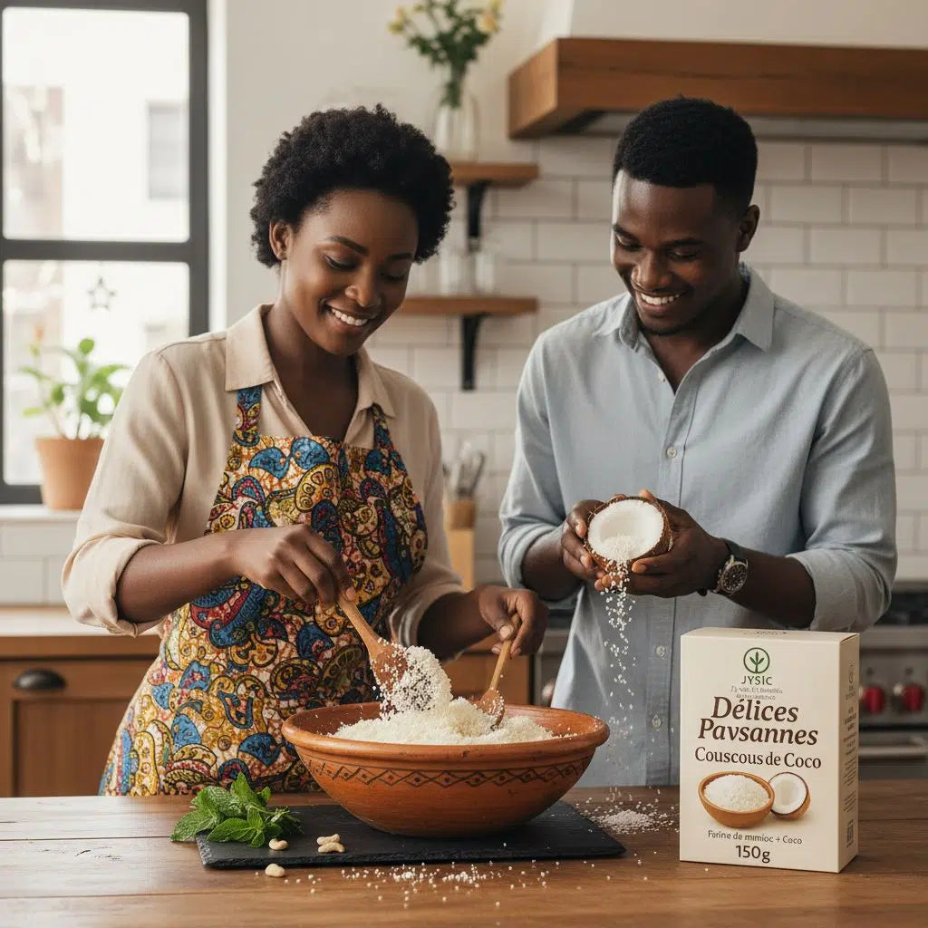 Couscous de coco sans gluten – Farine de manioc bio, céréale exotique artisanale