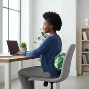 Coussin rond pour dos vert et blanc ( 30x30cm)