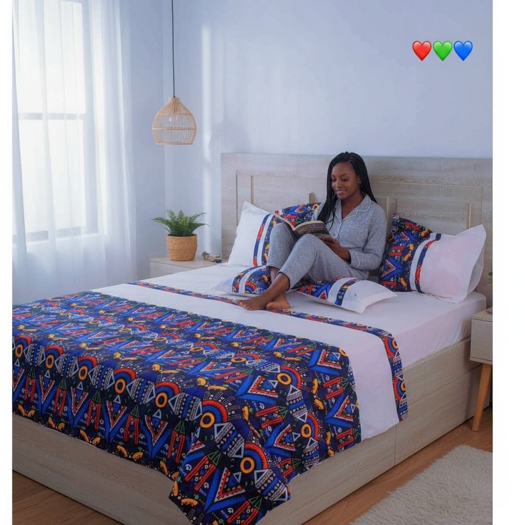 Couverture lit blanc géométrique en coton, décoration chambre moderne