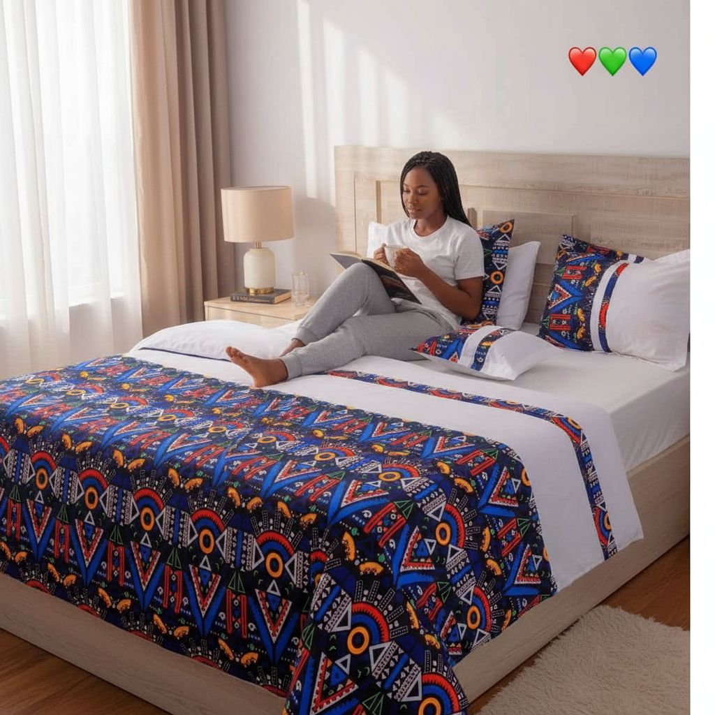 Couverture lit blanc géométrique en coton, décoration chambre moderne