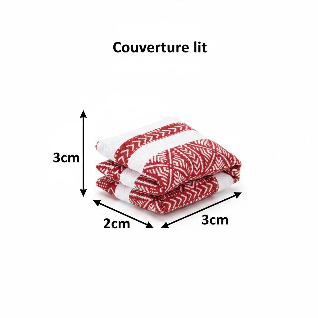 Couverture lit coton ethnique blanc rouge - Confort &amp; Élégance
