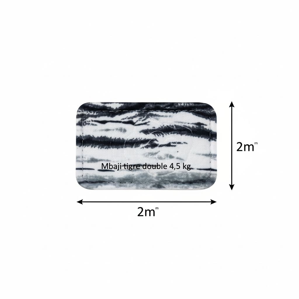 Couverture lourde 4,5 kg double face motif tigre gris, plaid chaud et épais