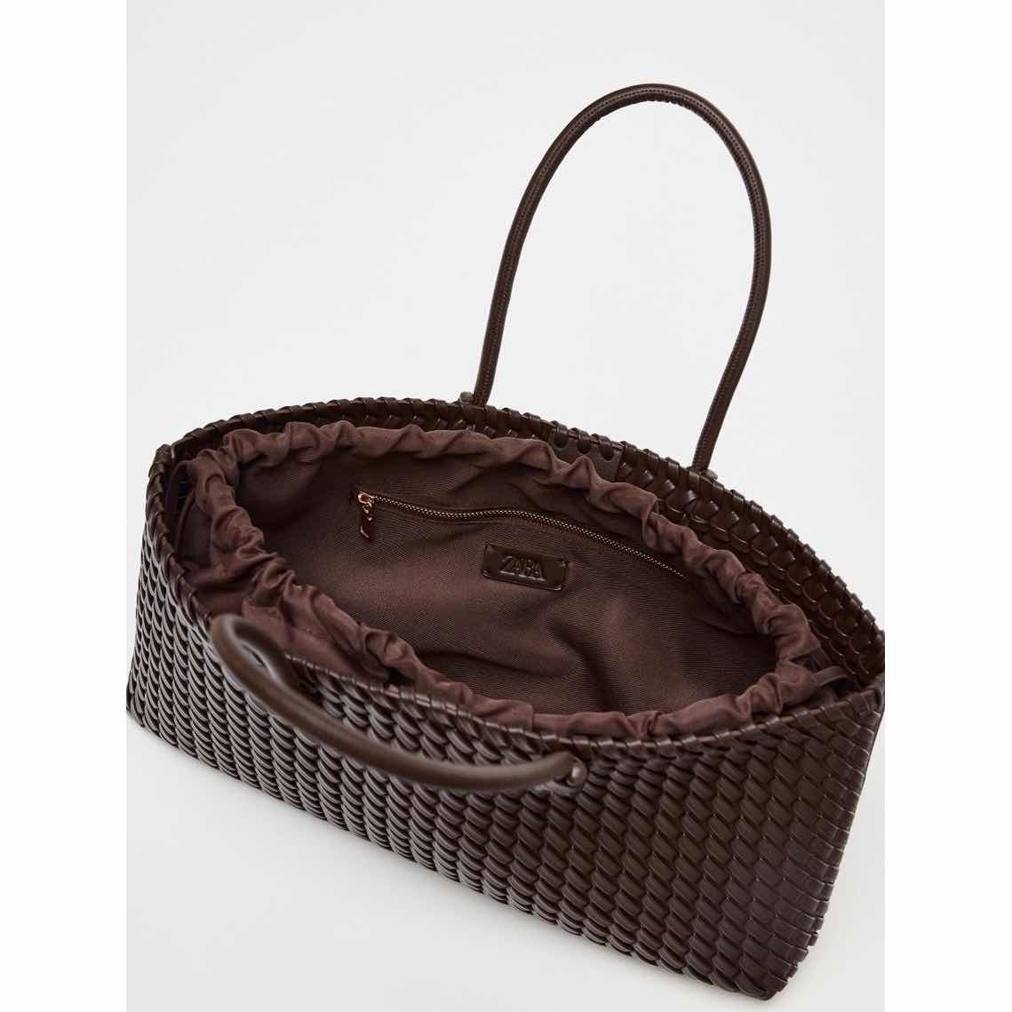 Sac à main cuir noir tressé femme élégant, grand sac épaule chic