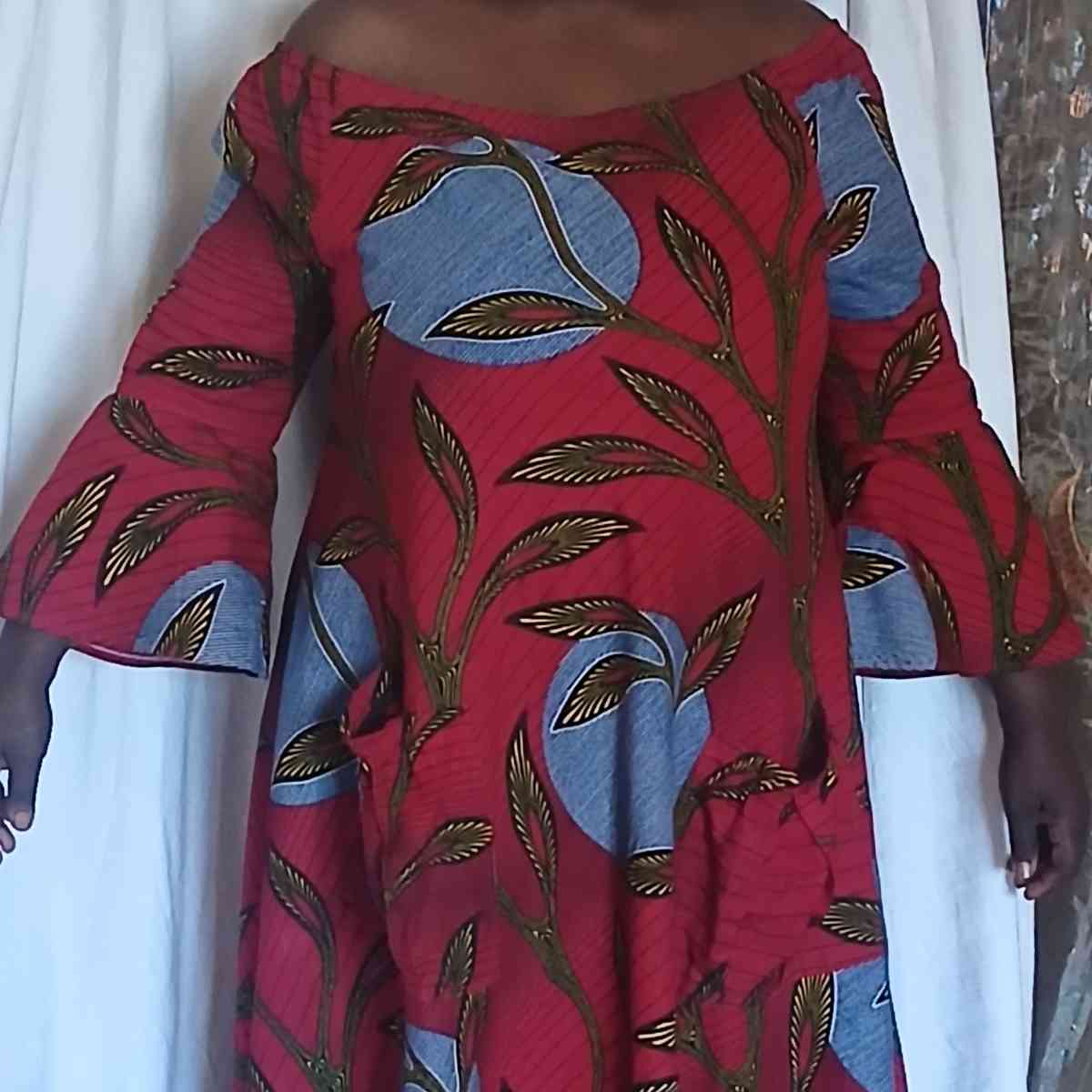 Robe wax femme longue et élégante – Robe africaine chic multicolore