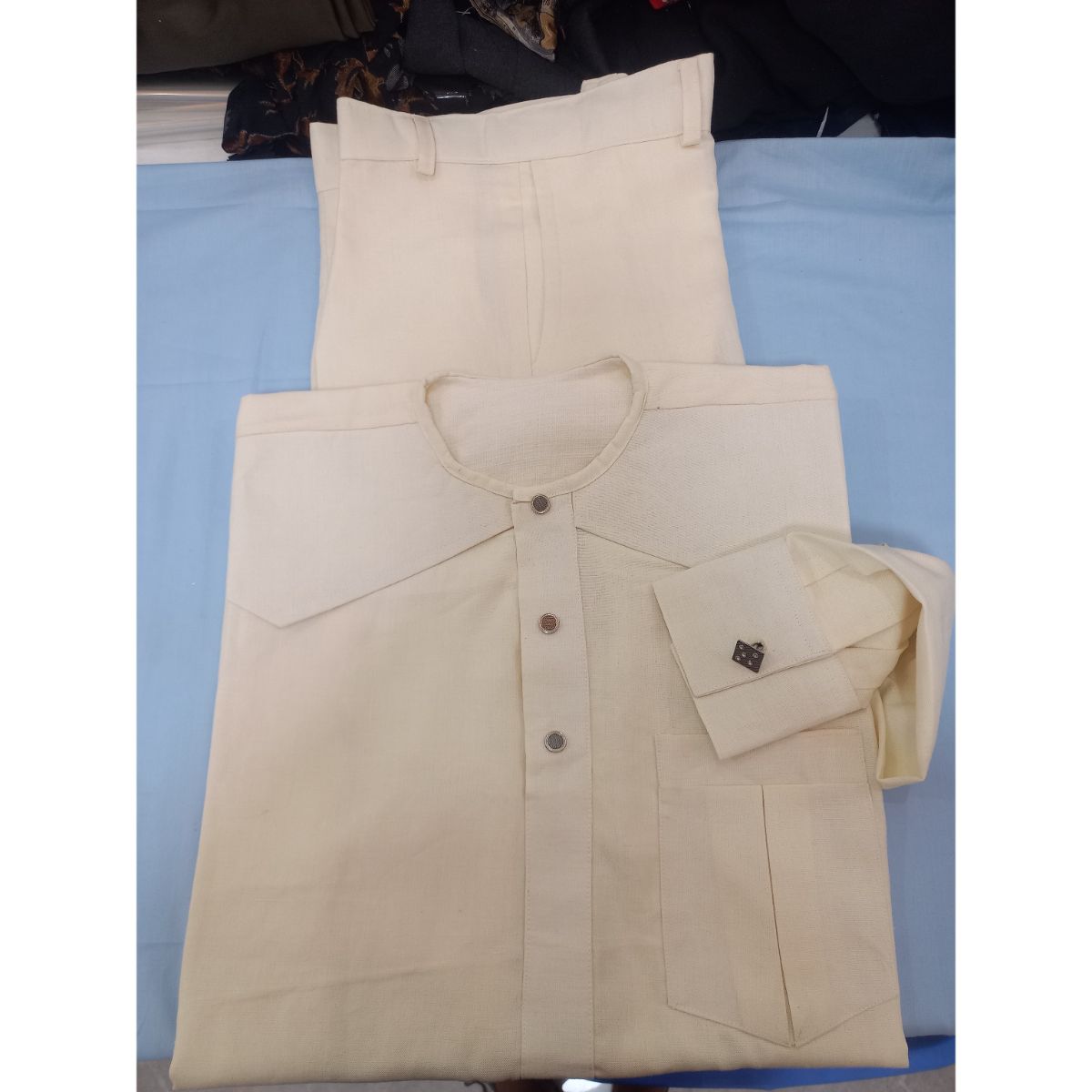 Costume traditionnel homme en coton XL beige crème