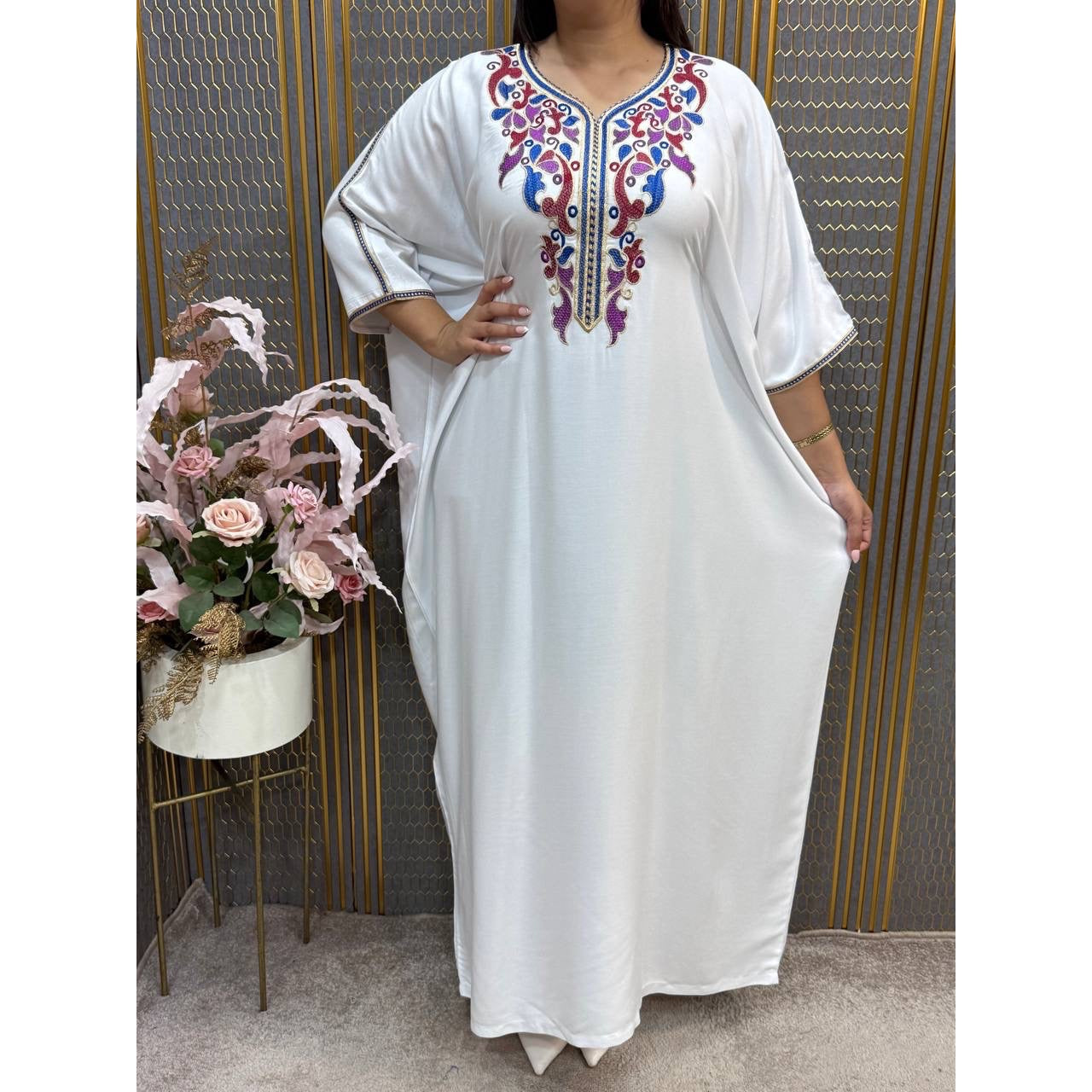 Tunique brodée femme bohème chic taille standard