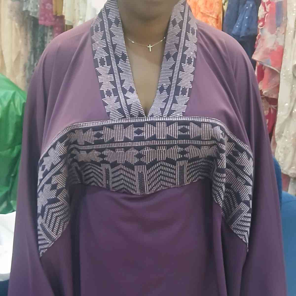 Robe boubou femme soie et pagne tissé élégante, longue, manches larges
