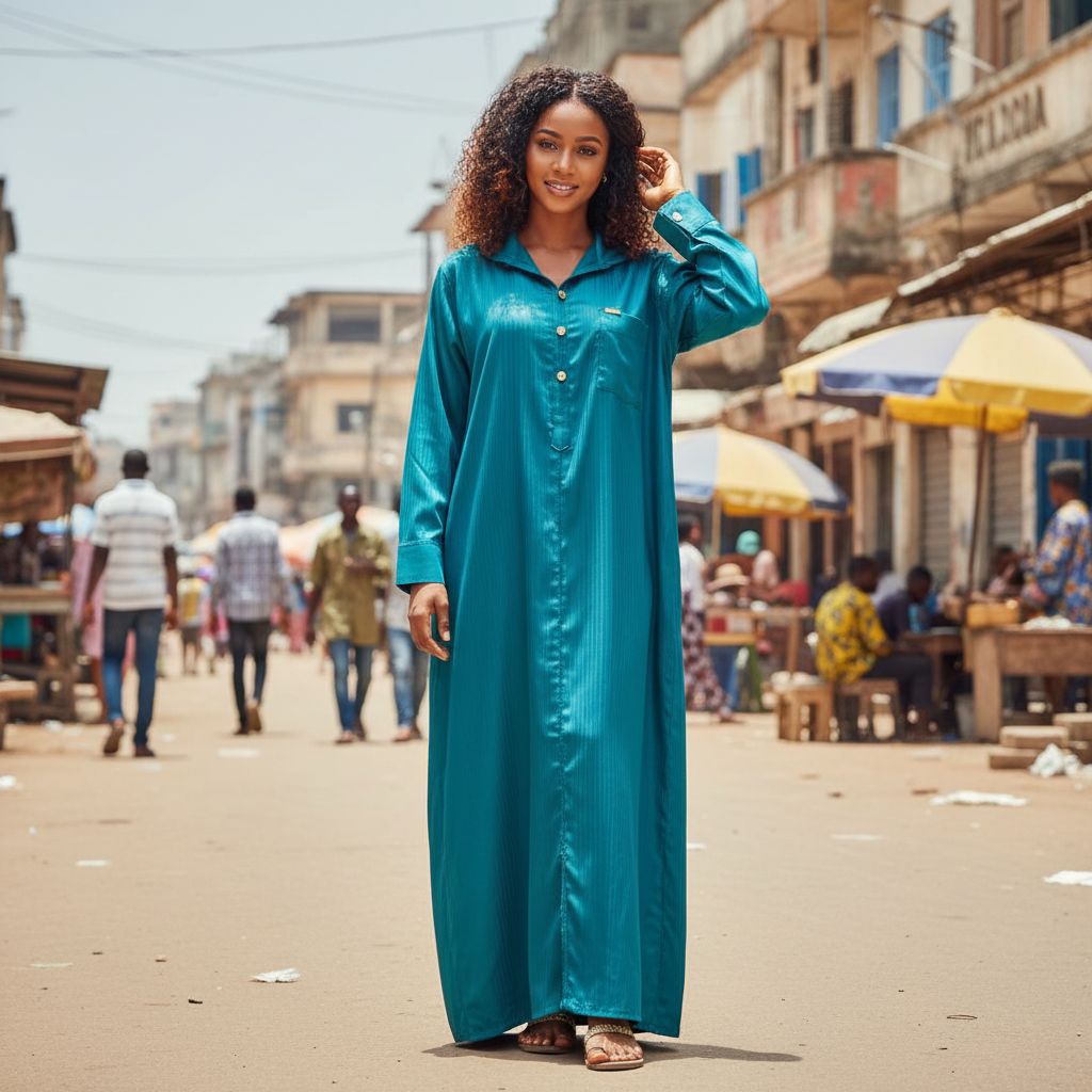 Djellaba Dubai Femme Élégante Satin Bleu ou Noir, Longue et Chic Oriental