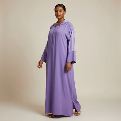 Djellaba femme moderne longue à capuche, confortable et élégante
