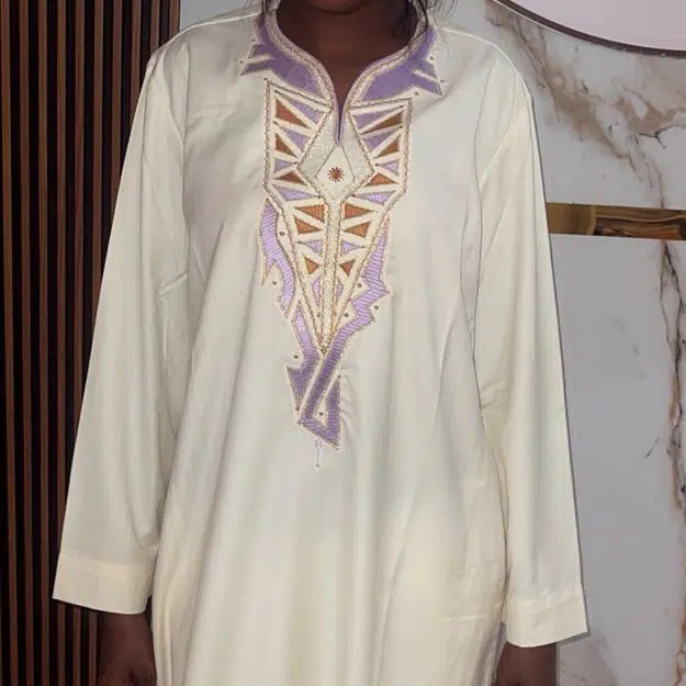 robe longue coton élégante blanche crème avec poches pratiques