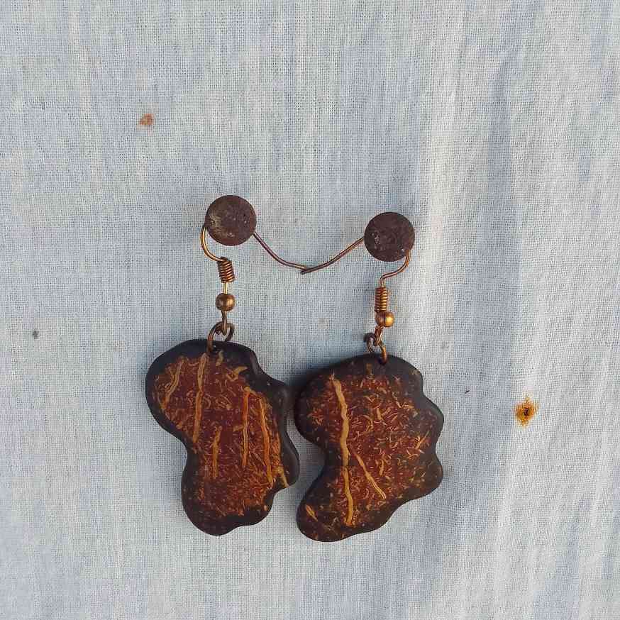 Boucles d’oreilles en coco artisanales bohème chic – Bijoux naturels femme
