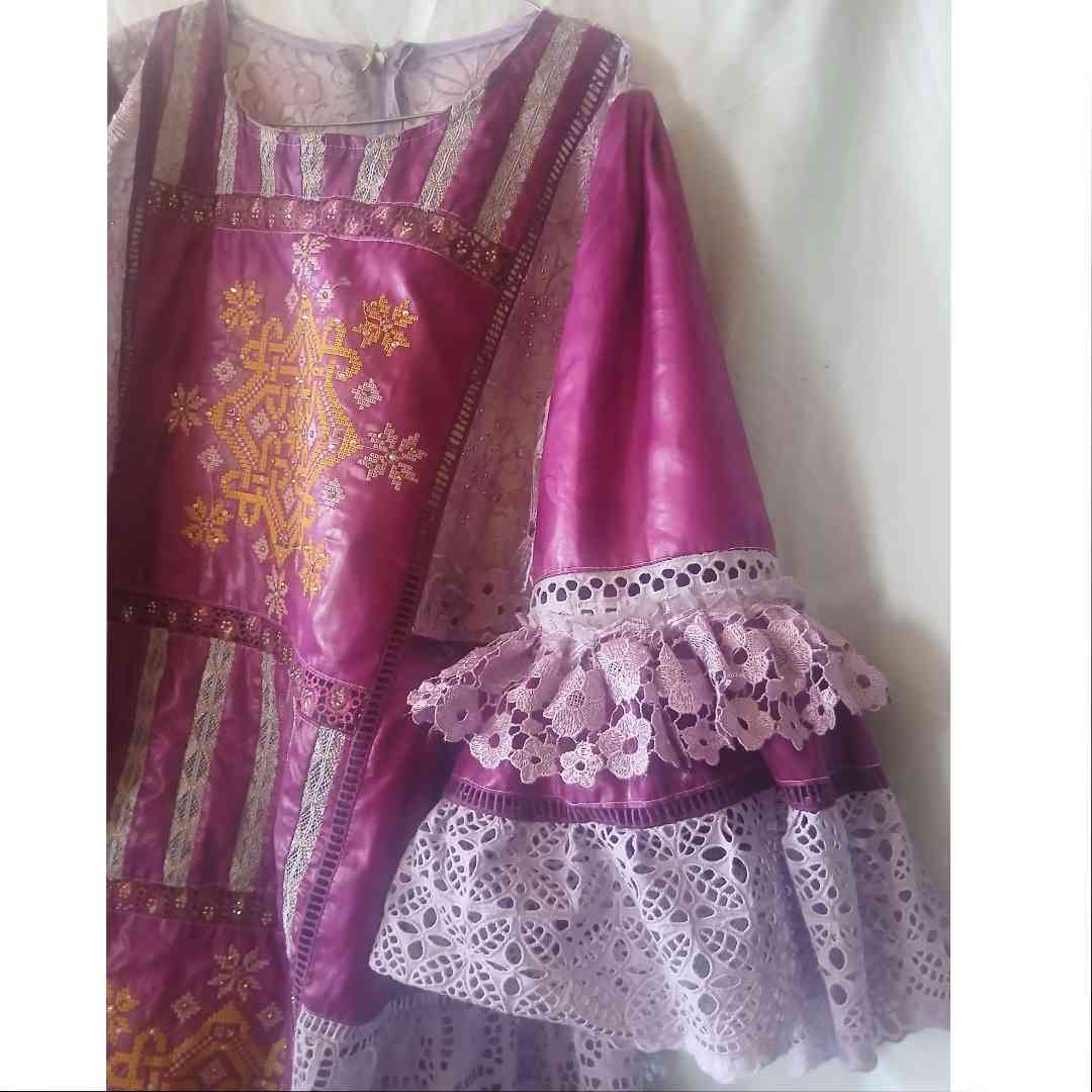 Ensemble femme bazin brodé dentelle élégant