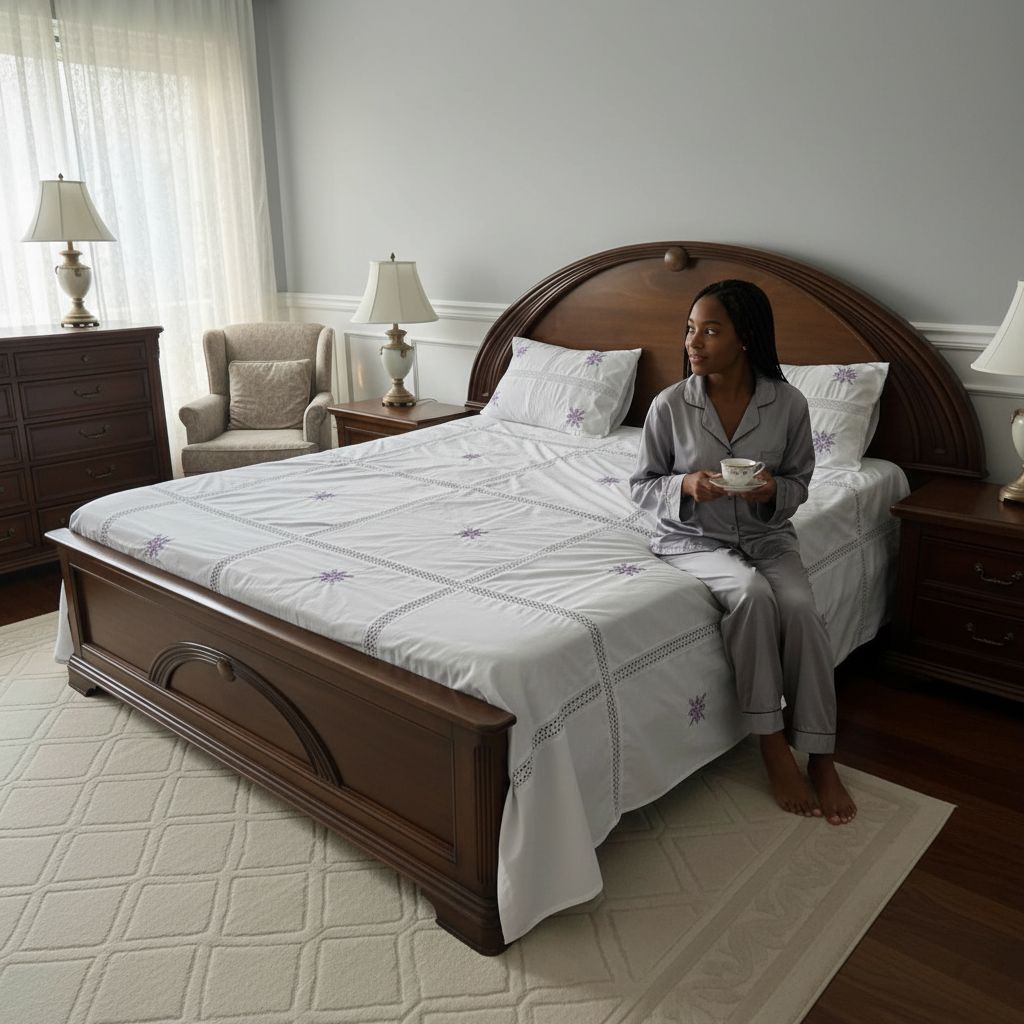 Drap de lit blanc en coton haut de gamme, élégant et raffiné