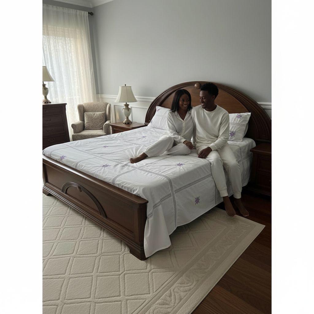 Drap de lit blanc en coton haut de gamme, élégant et raffiné