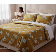 Draps de lit coton floral bleu rose, ensemble élégant et confortable
