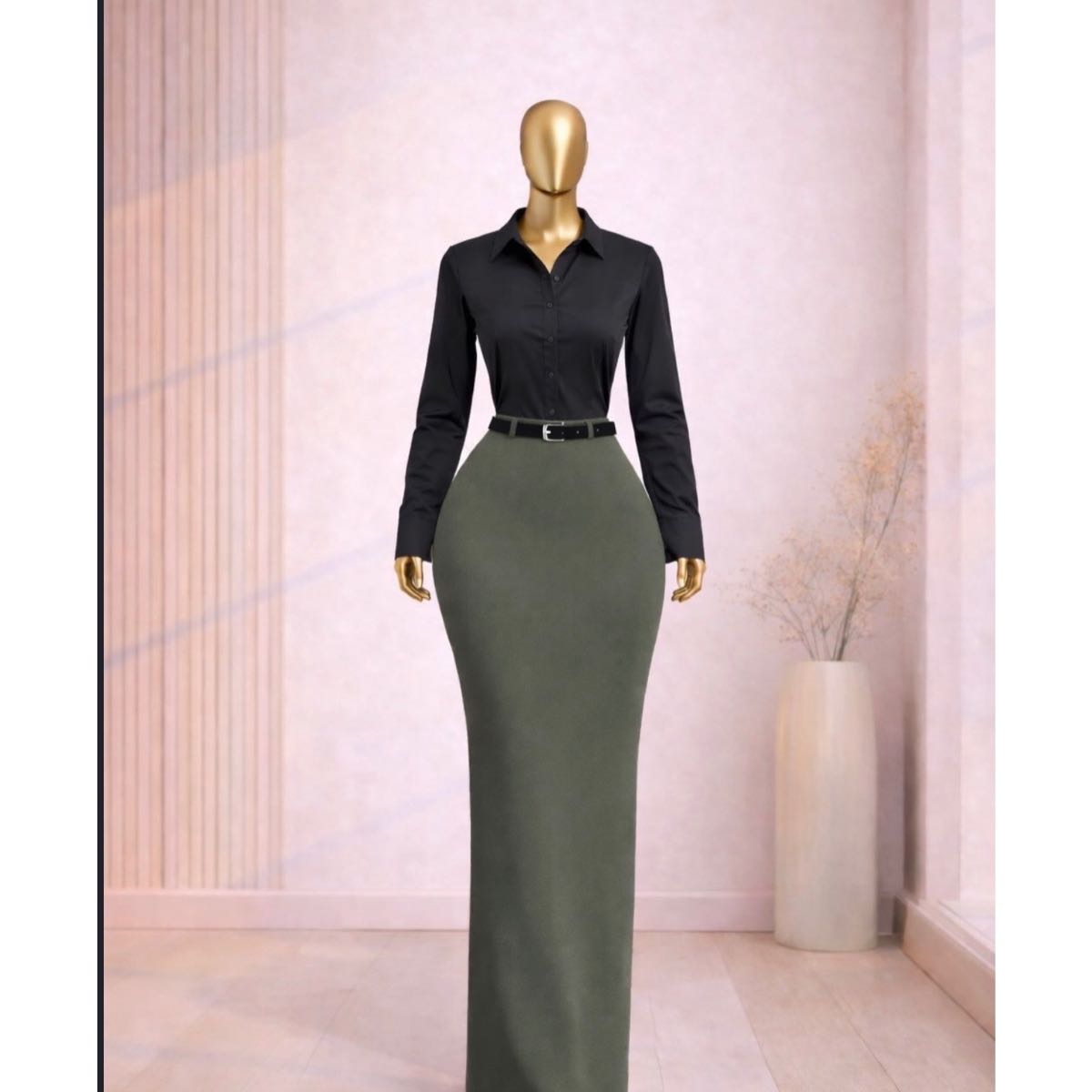 Tenue élégante femme : ensemble pantalon large et chemisier chic, toutes couleurs