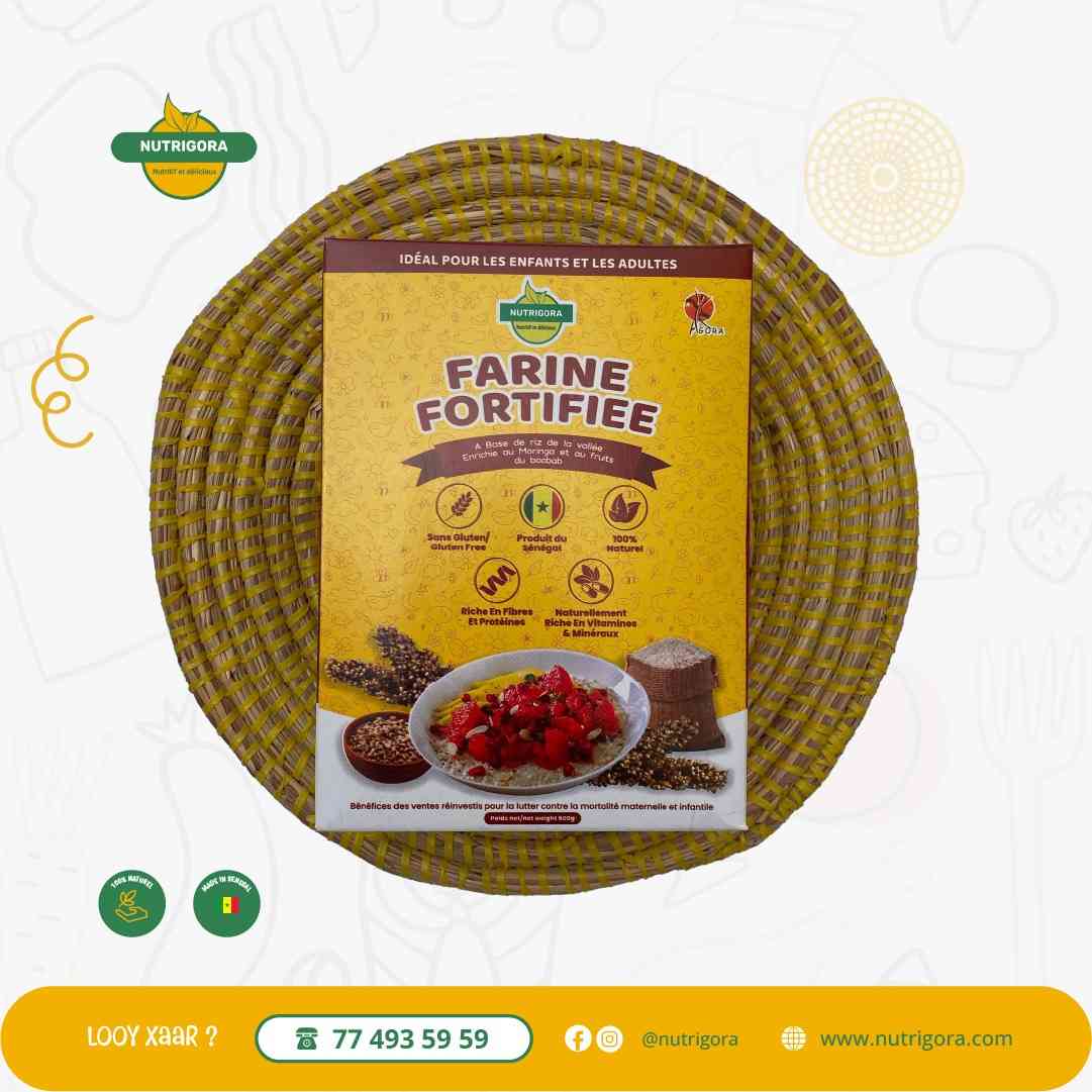 Farine fortifiée enrichie en vitamines pour cuisine saine
