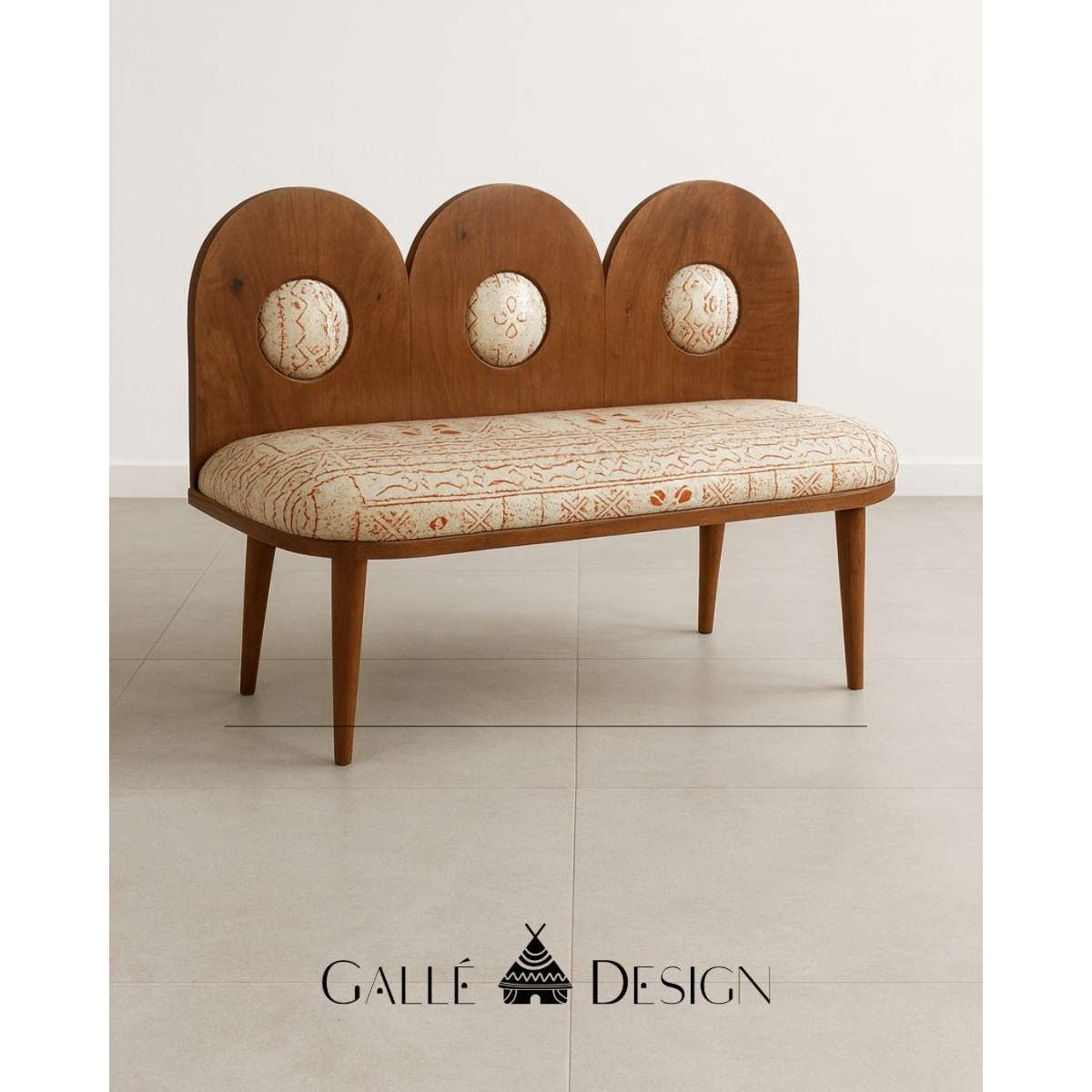 Banquette KAYAR - design bois massif DIMB  70x100 cm – assise rétro chic