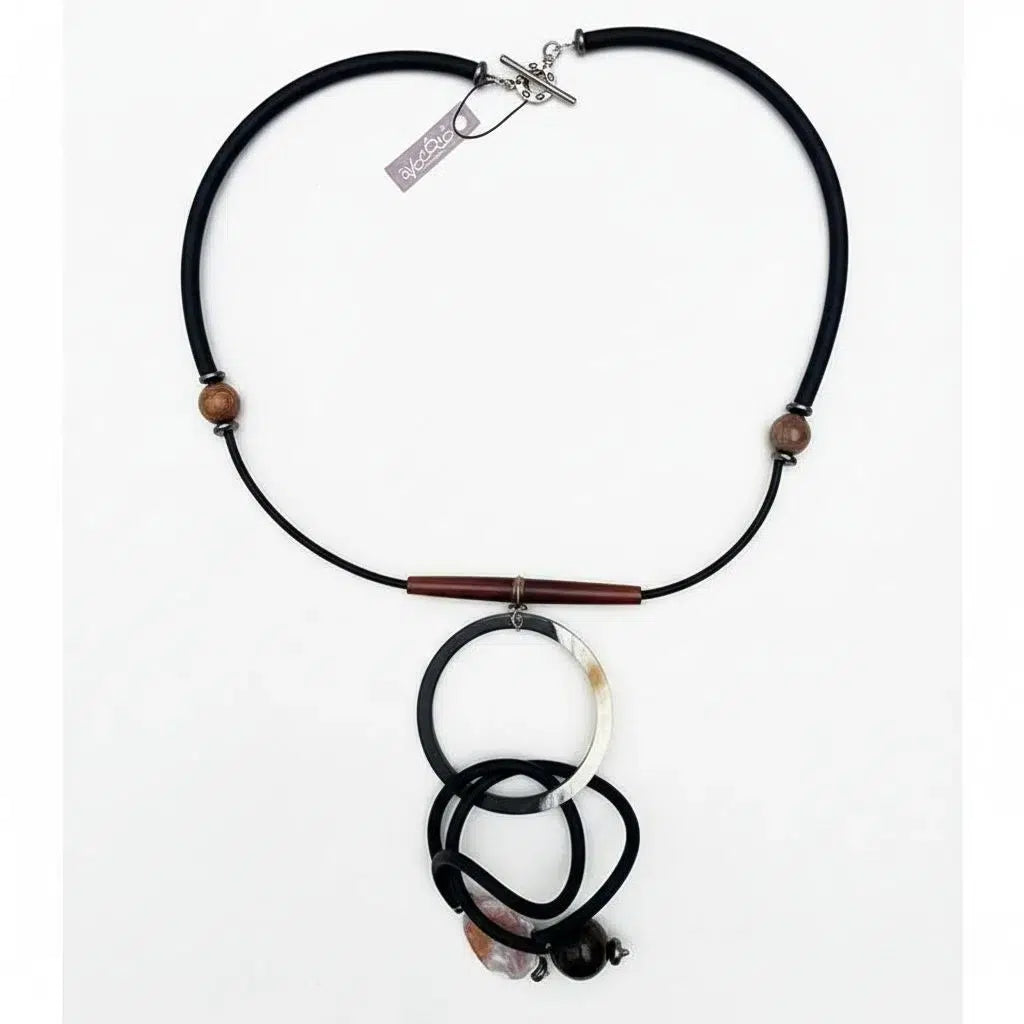 Collier agate artisanal et boucles d’oreilles – Bijoux bohème chic femme