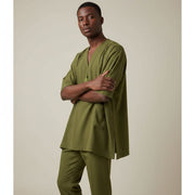 Ensemble boubou homme vert olive chic et confortable avec pantalon droit