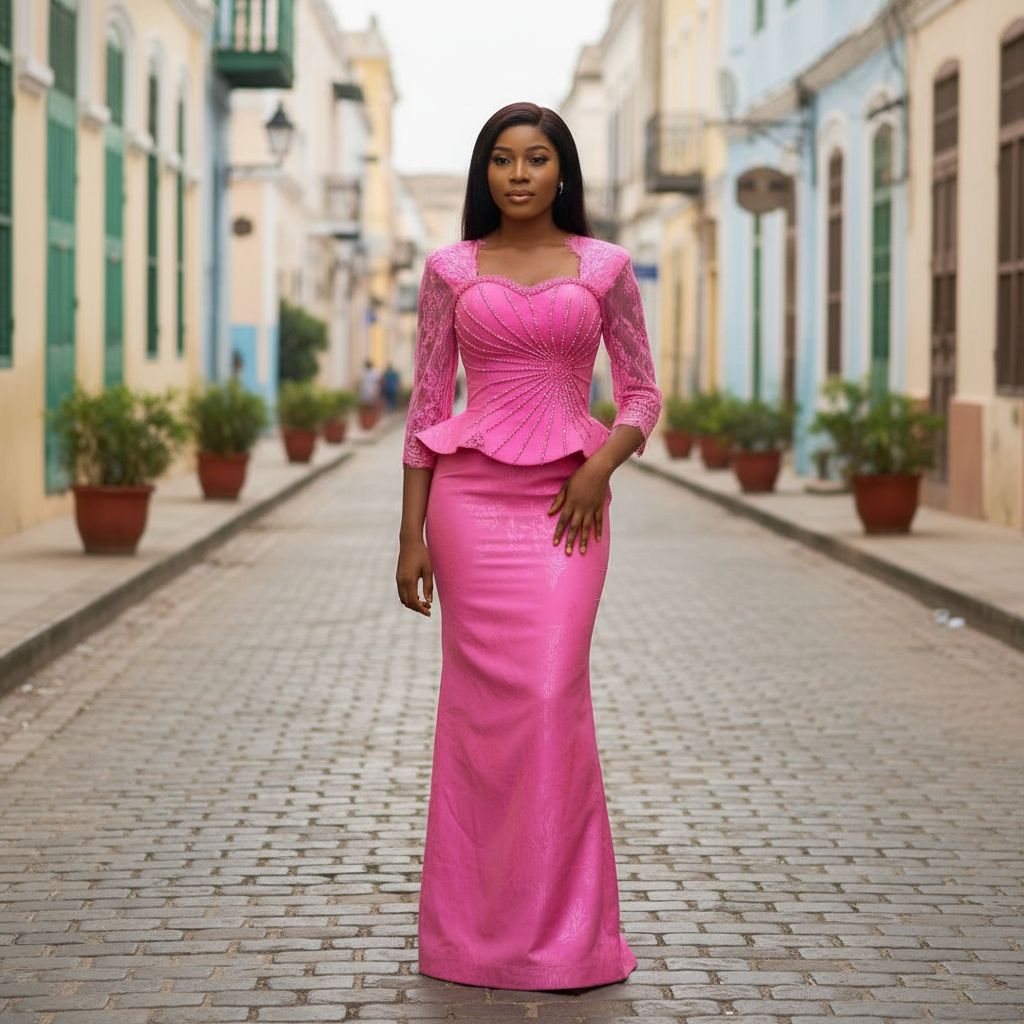 Ensemble bustier et jupe femme brocart élégant