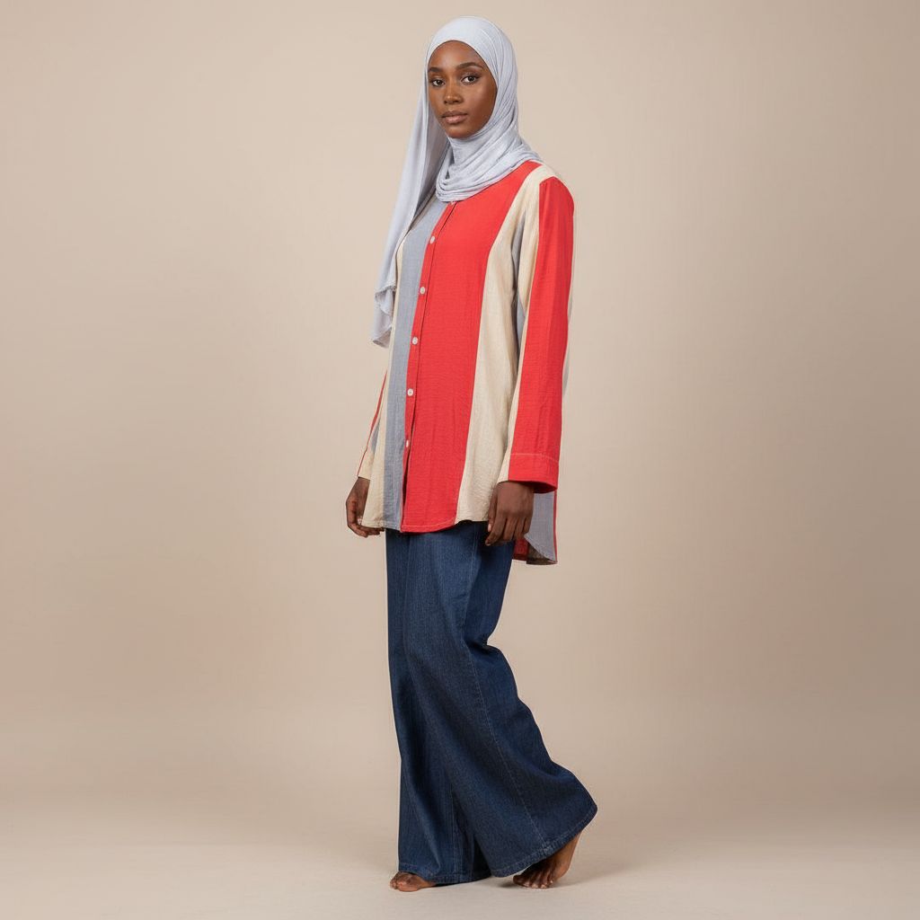 Ensemble chemise pantalon femme multicolore, élégant et décontracté