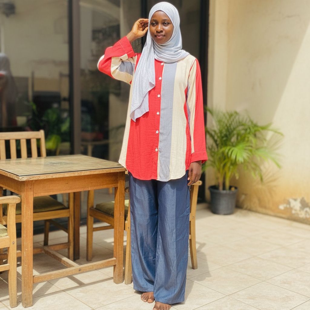 Ensemble chemise pantalon femme multicolore, élégant et décontracté