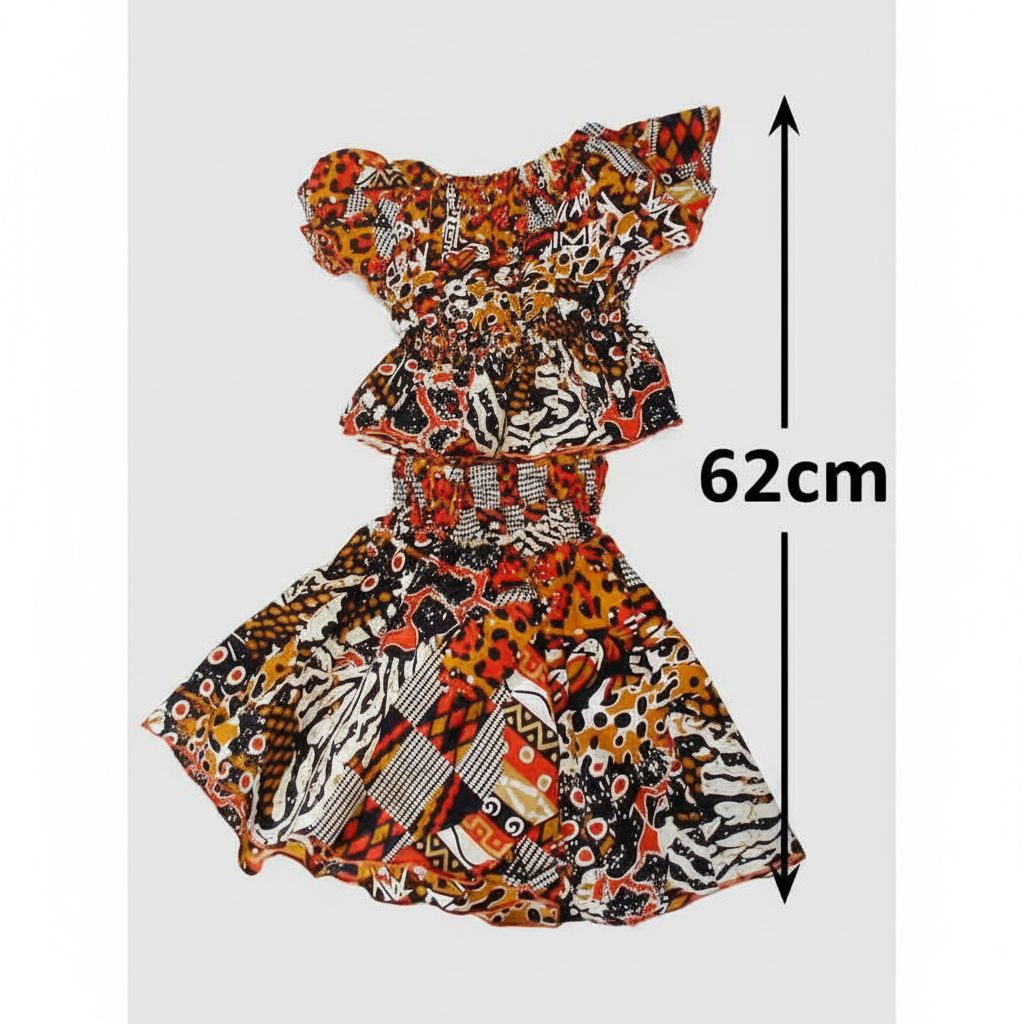 Ensemble enfant wax jupe et haut fleurette coloré