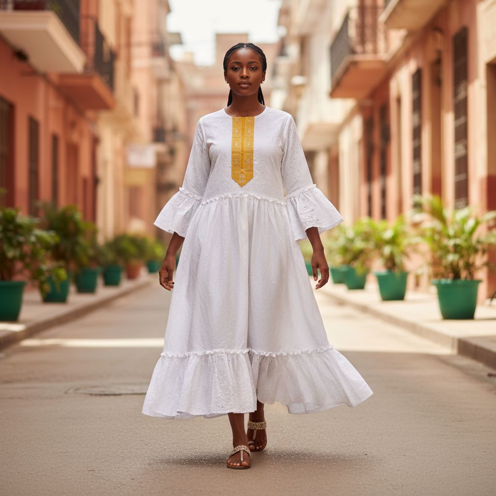 Ensemble femme coton bohème chic, robe élégante été grande taille