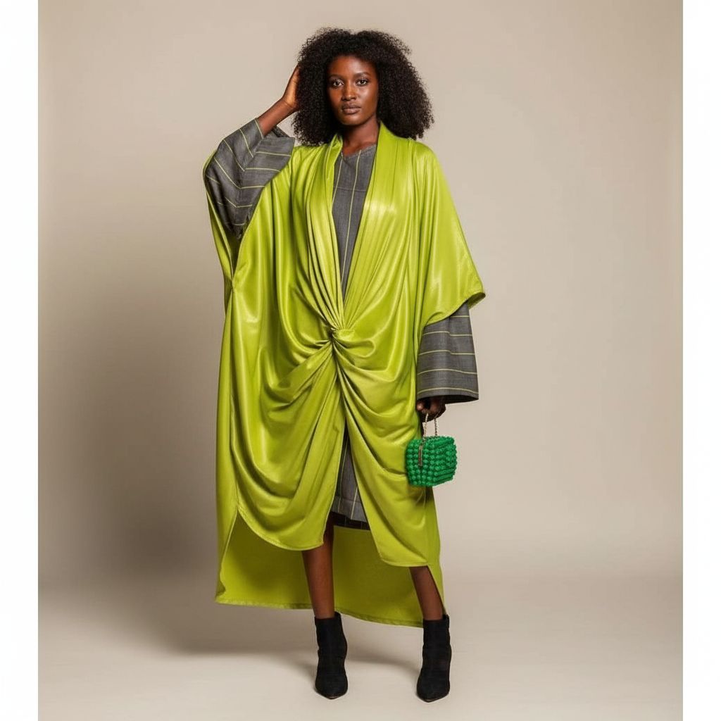 Ensemble femme vert anis drapé taille 40