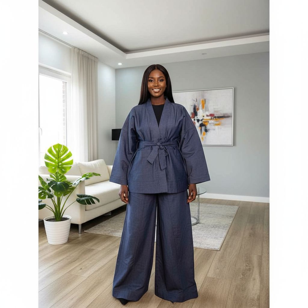 Ensemble jean femme hijab coupe ample