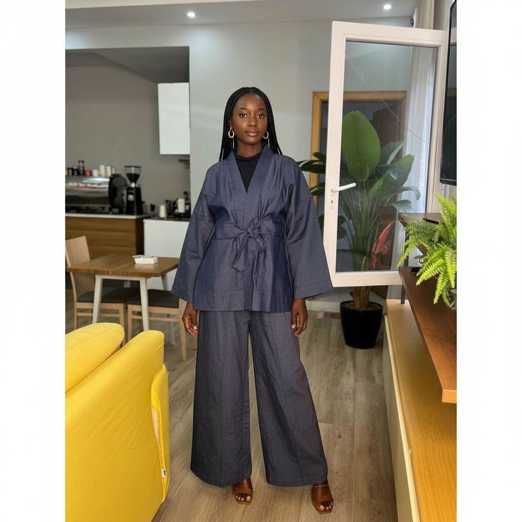 Ensemble jean femme hijab coupe ample